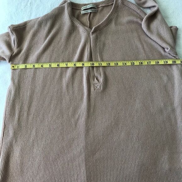 Urban Outfitters by Anthro Thermal Knit Top Rose Gold-Extra Small - Picture 7 of 9